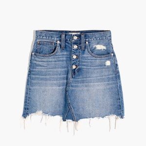 Madewell Button-Front Denim Miniskirt